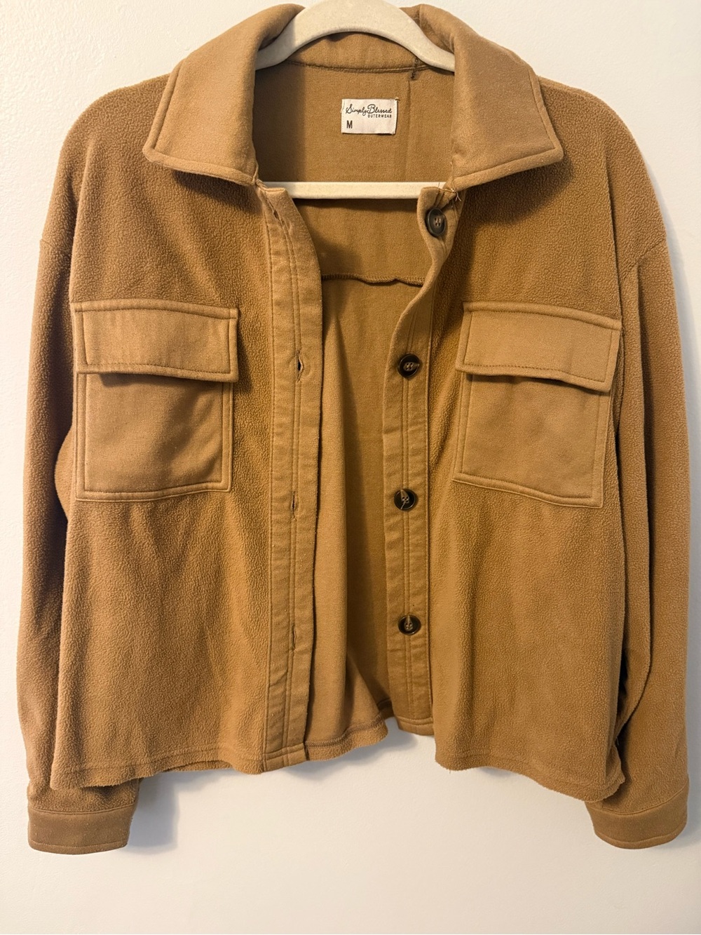 Tan Fleece Shacket - Women's M